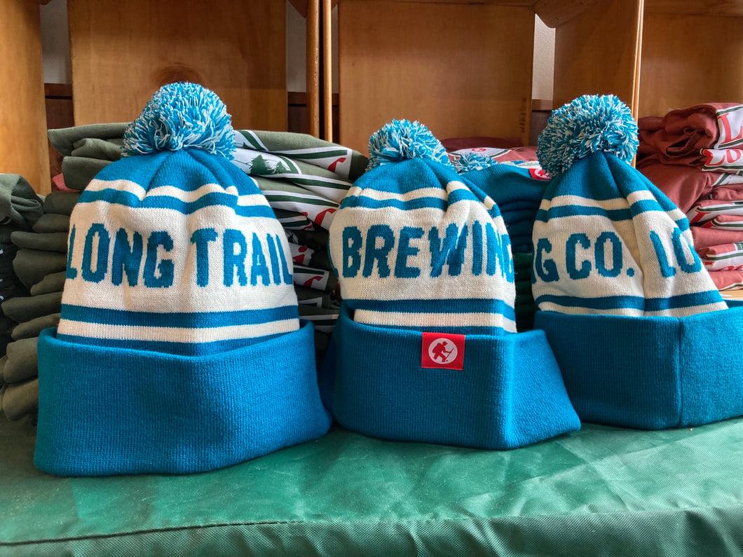 Blue/White Long Trail Brewing Co. Pompom Hat