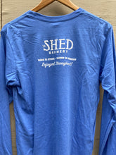 Load image into Gallery viewer, Shed Brewery Blue Long-Sleeve T-Shirt
