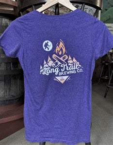 Women's Purple Bonfire V-Neck T-Shirt