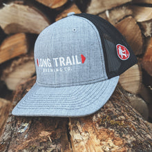 Load image into Gallery viewer, Long Trail Gray/Black Trucker Hat with Hiker Embroidery
